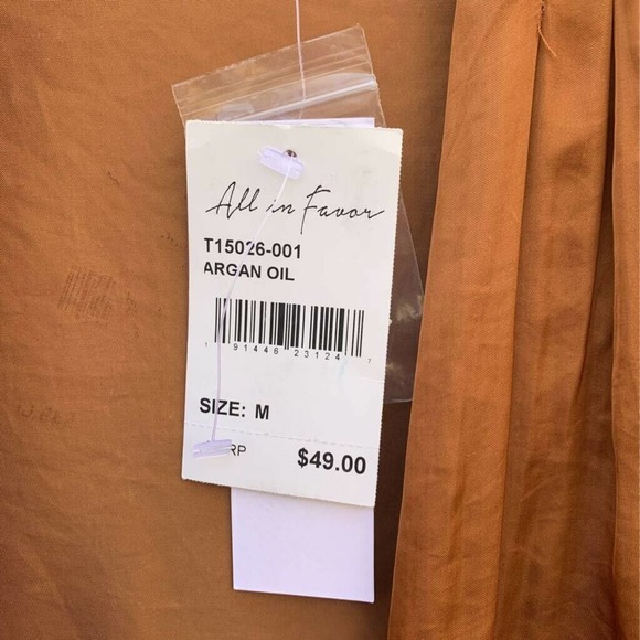 All In Favour Womens Faux Wrap Top Brown Long Sleeve V Neck M New - Picture 6 of 7